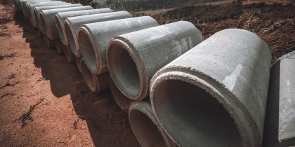 Large pipes on top of one another