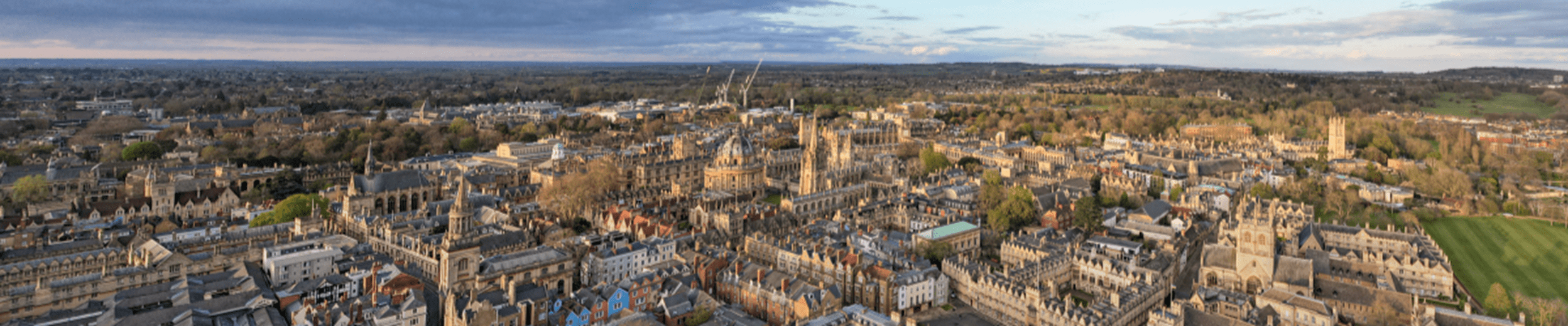 Aerial panorama of Oxford University, England, UK
