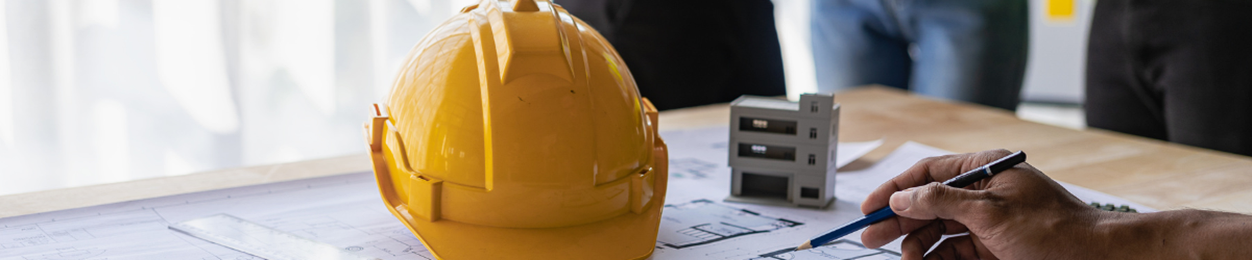 Hard hat in office space