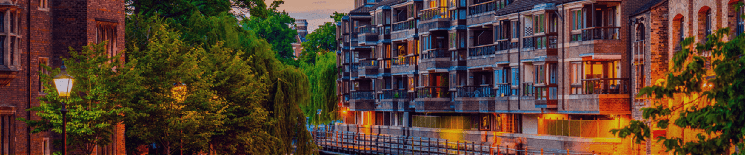 Housing by a small river in Cambridge