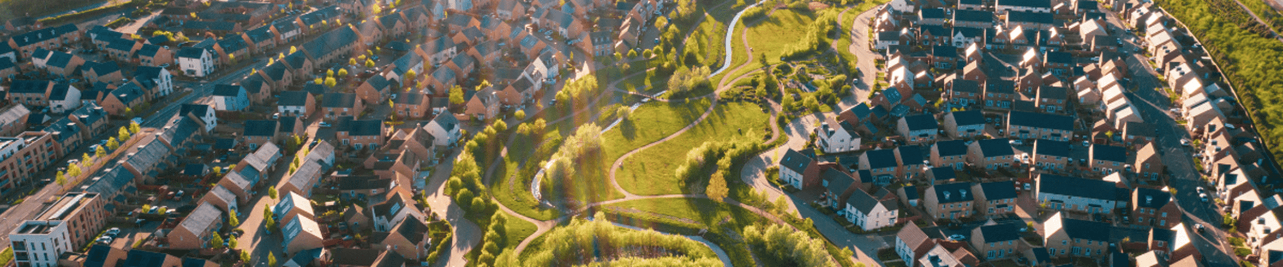 Aerial view of new settlement