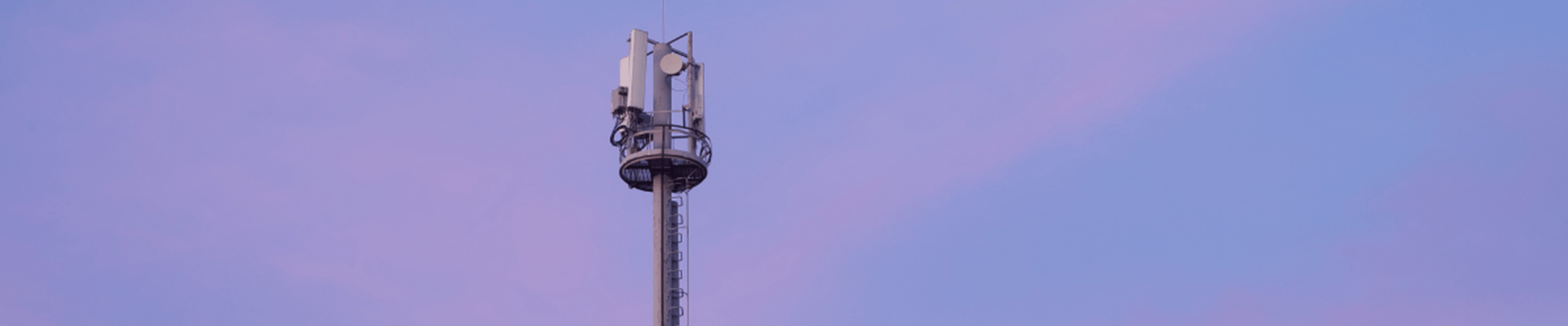 Telecommunications tower during sunset