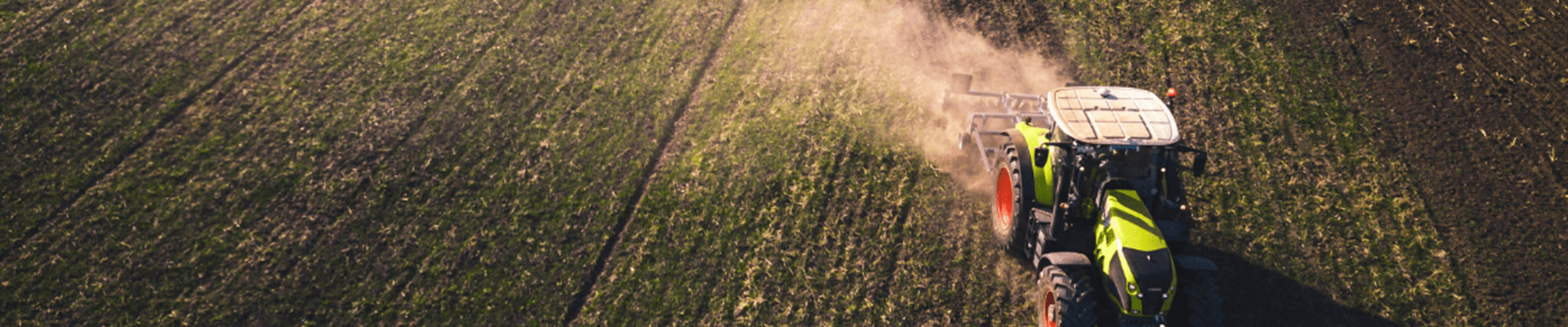 Tractor on agricultural land