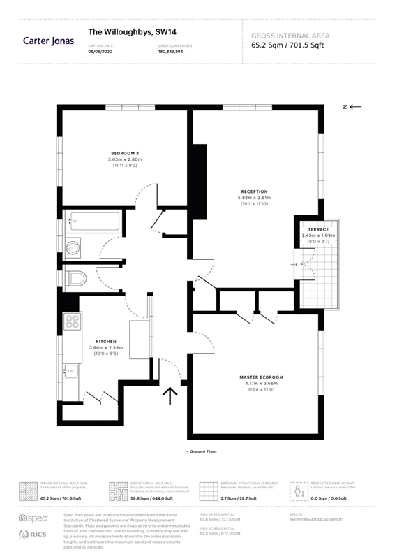 2 bedroom flat, The Willoughbys, London SW14 - Let Agreed
