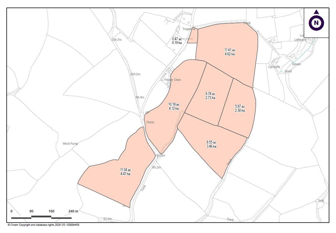 54.3 acres Land, London Apprentice, St. Austell PL26 - Available