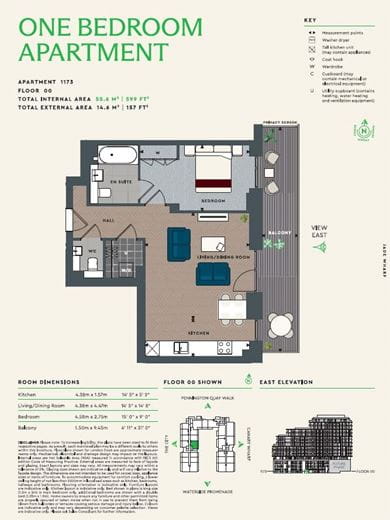 1 bedroom flat, London Dock, 9 Arrival Square E1W - Available